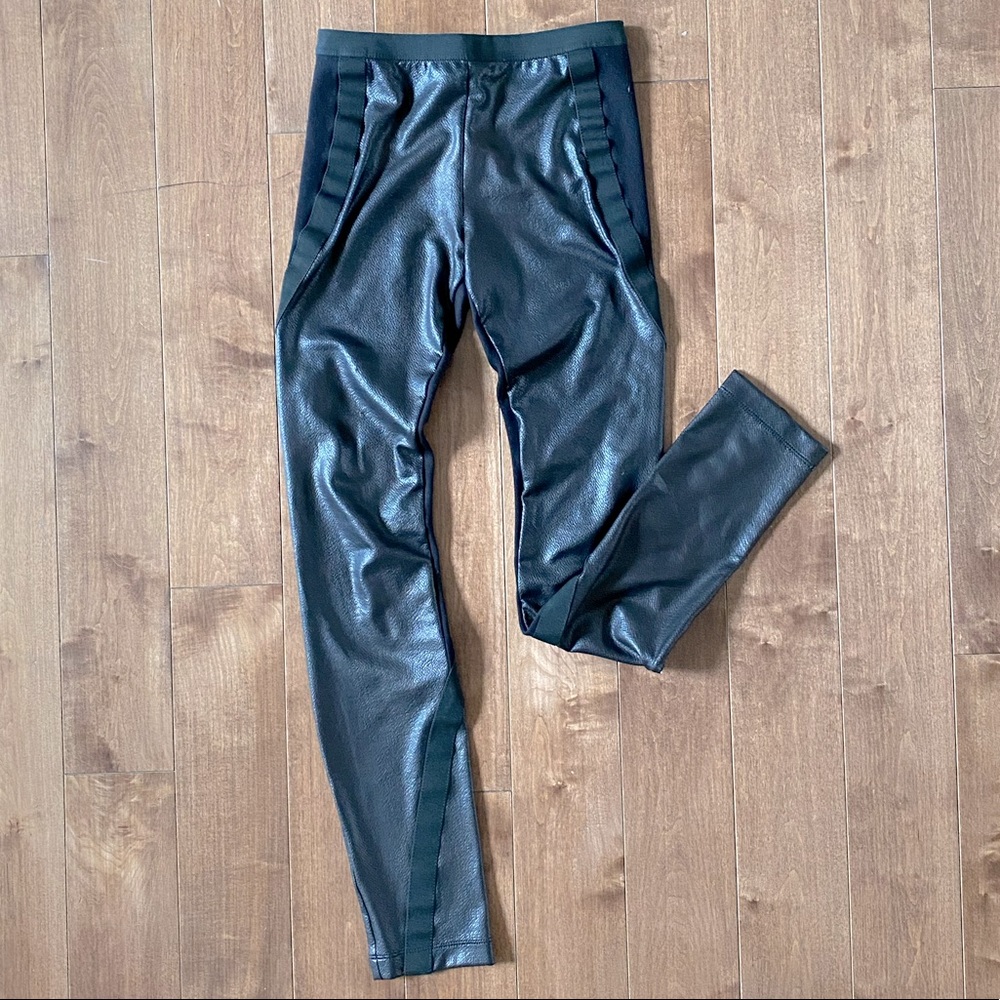 BCBG MAXAZRIA faux leather leggings in black